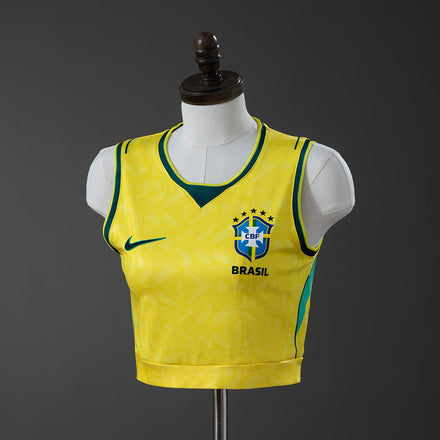 Brazil 2026 Home Women's Vest Cropped Brasil