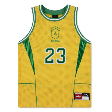 Brazil National Team Jordan Brand Youth Mesh Basketball Fashion Jersey - Yellow