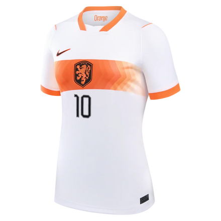 Memphis Depay Netherlands National Team Nike Women's 2026 Away Stadium Replica Jersey - White