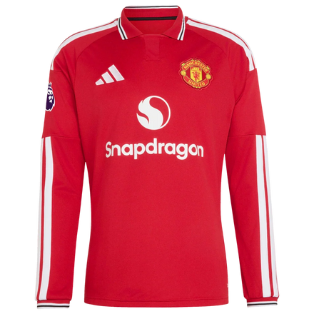 Manchester United adidas 2026/27 Home Authentic Long Sleeve Custom Jersey - Red