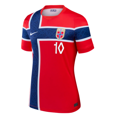 Martin Ødegaard Norway National Team Nike Women's 2026 Home Stadium Replica Jersey - Red