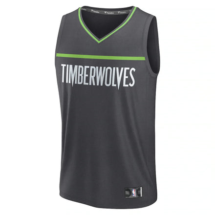 Minnesota Timberwolves Fanatics Fast Break Custom Jersey - Icon Edition - Anthracite