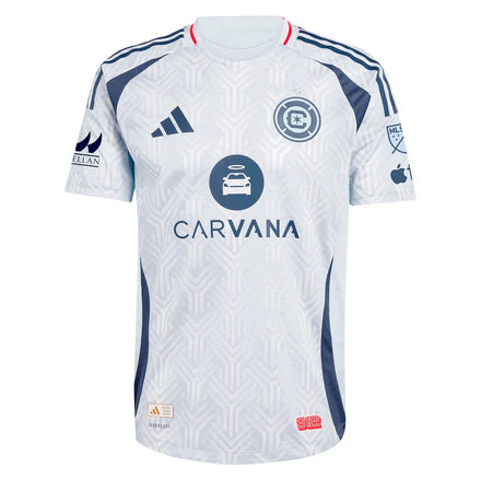 Philip Zinckernagel Chicago Fire adidas 2025 The Municipal Kit On-Field Authentic Jersey – Light Blue