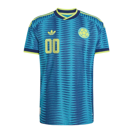 Colombia National Team adidas 2026 Away On-Field Authentic Custom Jersey - Turquoise