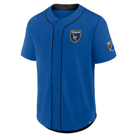 San Jose Earthquakes Fanatics Injury Time Baseball Jersey - Blue