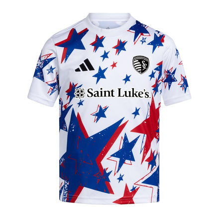 Sporting Kansas City adidas Youth 2026 Americana Pre-Match Jersey - White