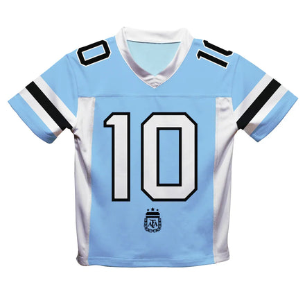 Lionel Messi Argentina National Team Vive La Fete Football Jersey - Light Blue