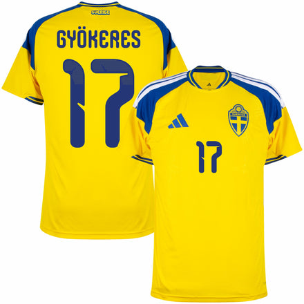 Sweden Home Györkeres 17 Fan Jersey Shirt 2026-2027 World Cup