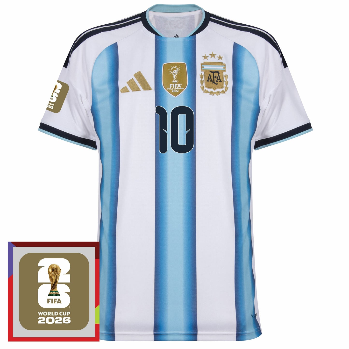 Argentina Home Messi 10 Fan Jersey 2026-2027 World Cup 2026 Patch