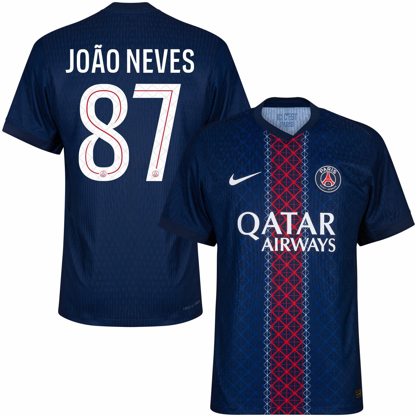 PSG Dri-Fit ADV Match Home João Neves 87 Fan Jersey Shirt 2025-2026 (Champions League)