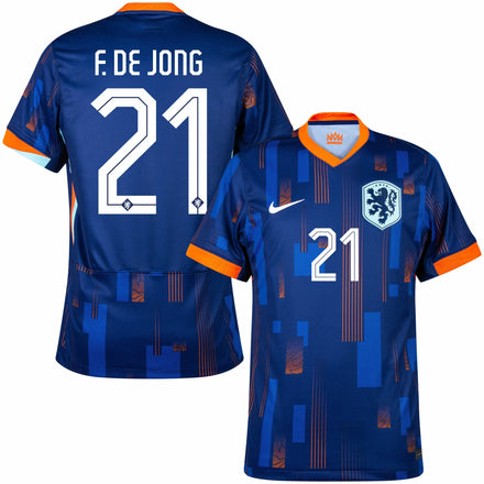 Netherlands Away F. De Jong 21 Fan Jersey Shirt 2024-2025