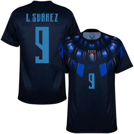 Uruguay Away Fan Jersey L.Suárez 9 Shirt 2026-2027 (Fan Style Printing)