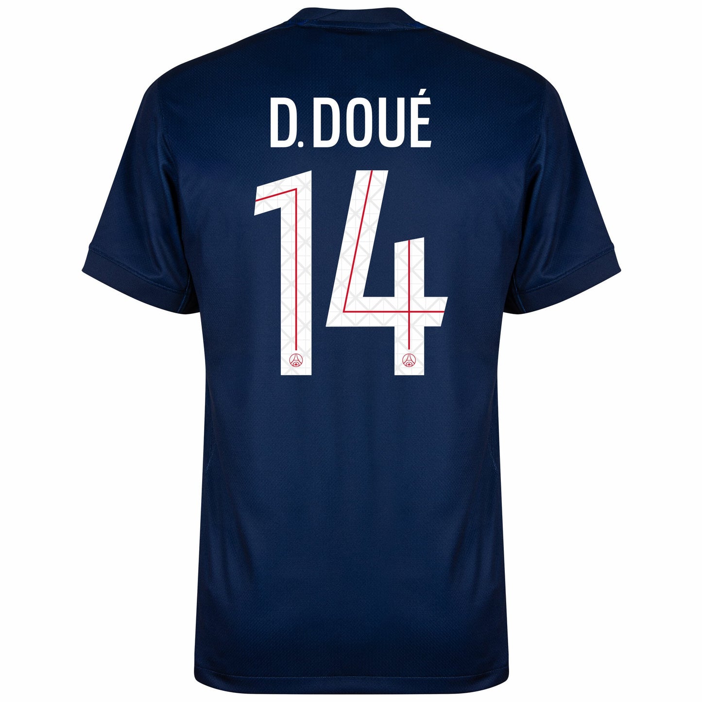 PSG Home D.Doué 14 Fan Jersey Shirt 2025-2026 (Champions League)