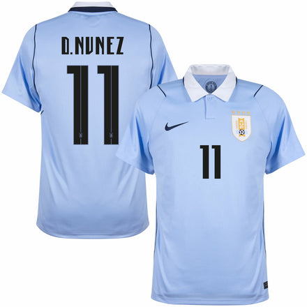 Uruguay Home D. Nunez 11 Fan Jersey Shirt 2026-2027 (Fan Style Printing)