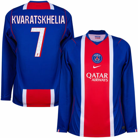 PSG Paris Saint Germain Home Kvaratskhelia 7 L/S Fan Jersey 2026-2027