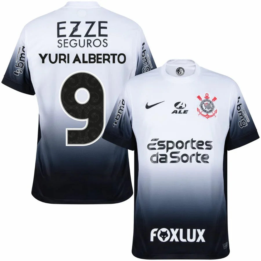 Corinthians Yuri Alberto 9 Home Fan Jersey 2024/25 Full Sponsor