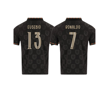 Portugal World Cup Fan Jersey Black Panther 2026 #13 Eusebio and #7 Ronaldo
