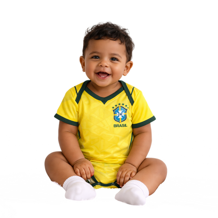 Body Baby Brazil Amarelo/Verde Brasil Word Cup 2026