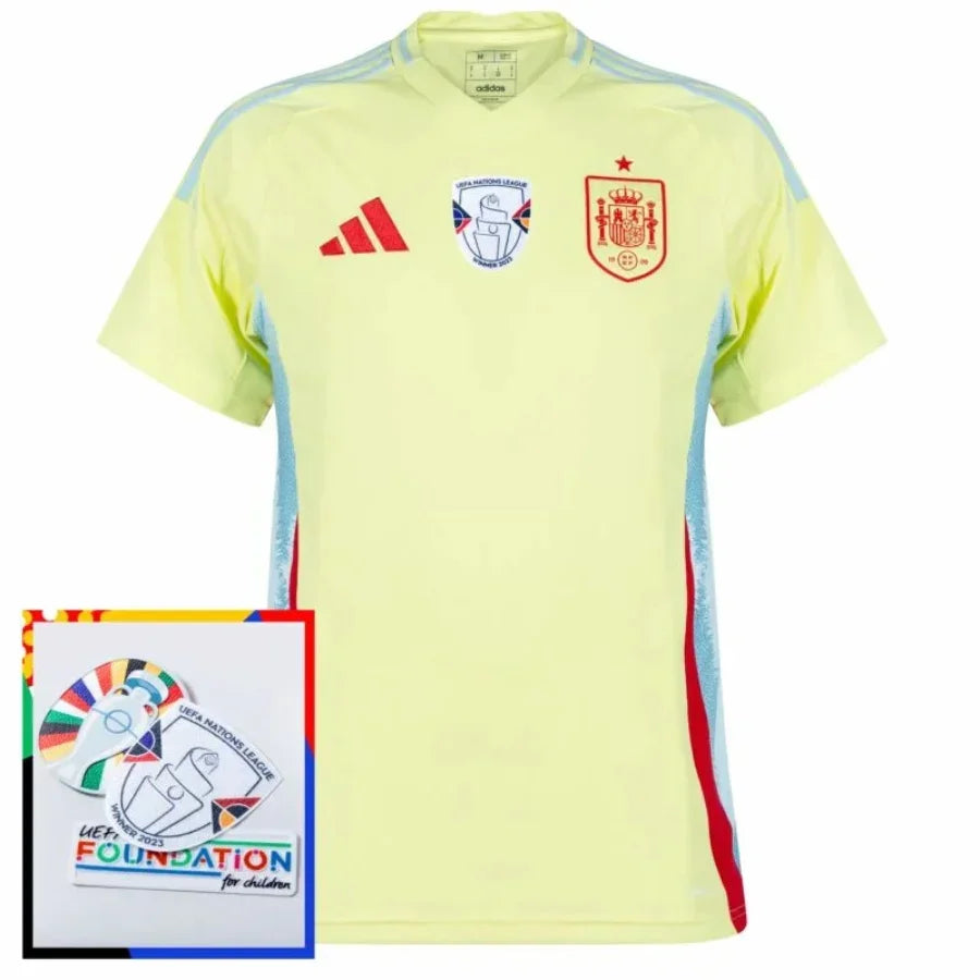 Spain Away Fan Jersey 2025/26 Euro 2024 & Foundation Tournament Patches