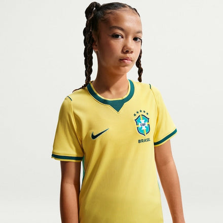 Kids kit Brazil Home Fan Jersey Shirt 2026-2027
