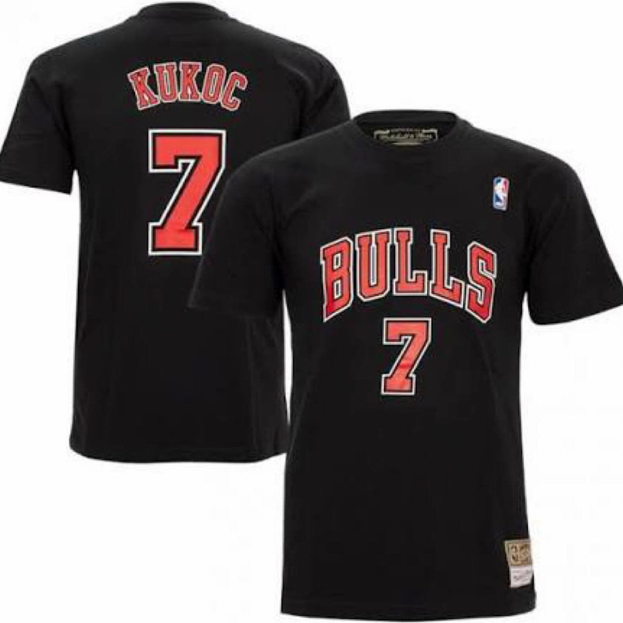 Chicago Bulls Toni Kukoč #7 – Black Hardwood Classics T-Shirt