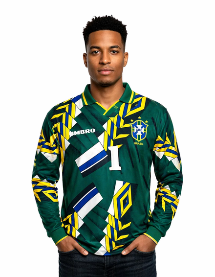 Brazil 1994 GK Long Sleeve Retro Taffarel #1 Brasil