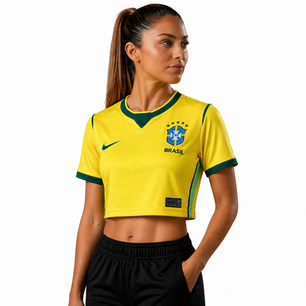 Cropped Brazil Women home 2025 - Fan Version Brasil