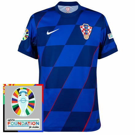Croatia Away Fan Jersey Shirt 2024-2025 incl. Euro 2024 & Foundation Tournament Patches