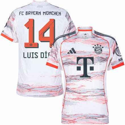 Bayern Munich Away Luis Díaz 14 Fan Jersey Shirt 2025-2026