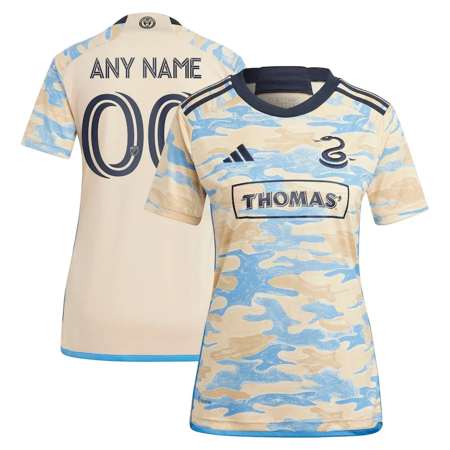 Philadelphia Union adidas Women's 2023 For Philly Custom Jersey - Tan