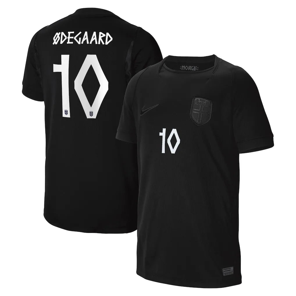 Martin Ødegaard Norway National Team Nike Youth 2026 Away Stadium Jersey - Black