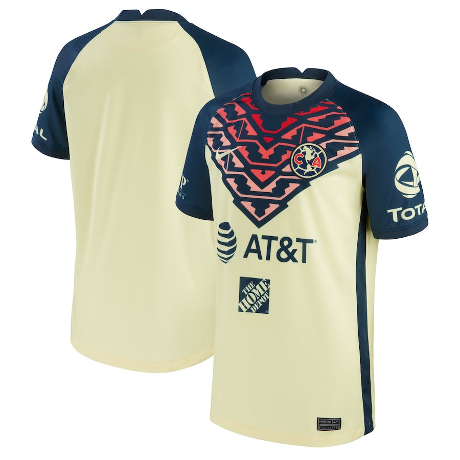 Club America Nike Youth 2021/22 Home Breathe Stadium Jersey - Yellow - Retro