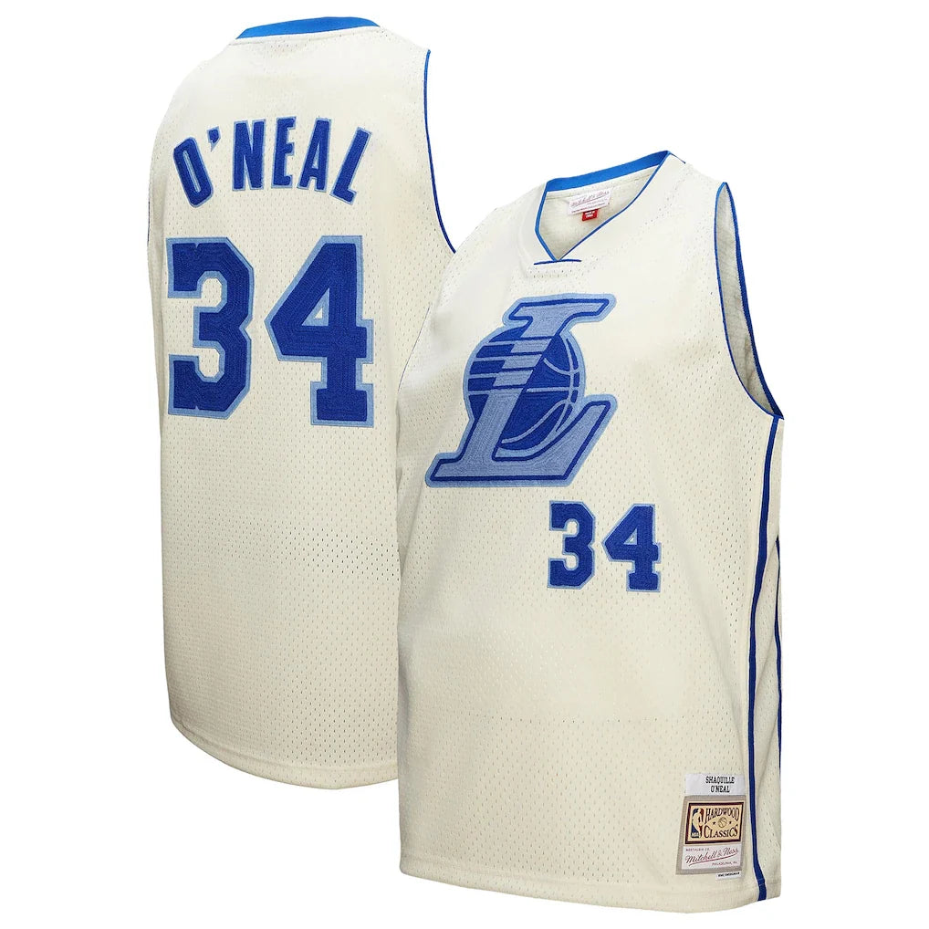 Shaquille O'Neal Los Angeles Lakers Chainstitch - Cream