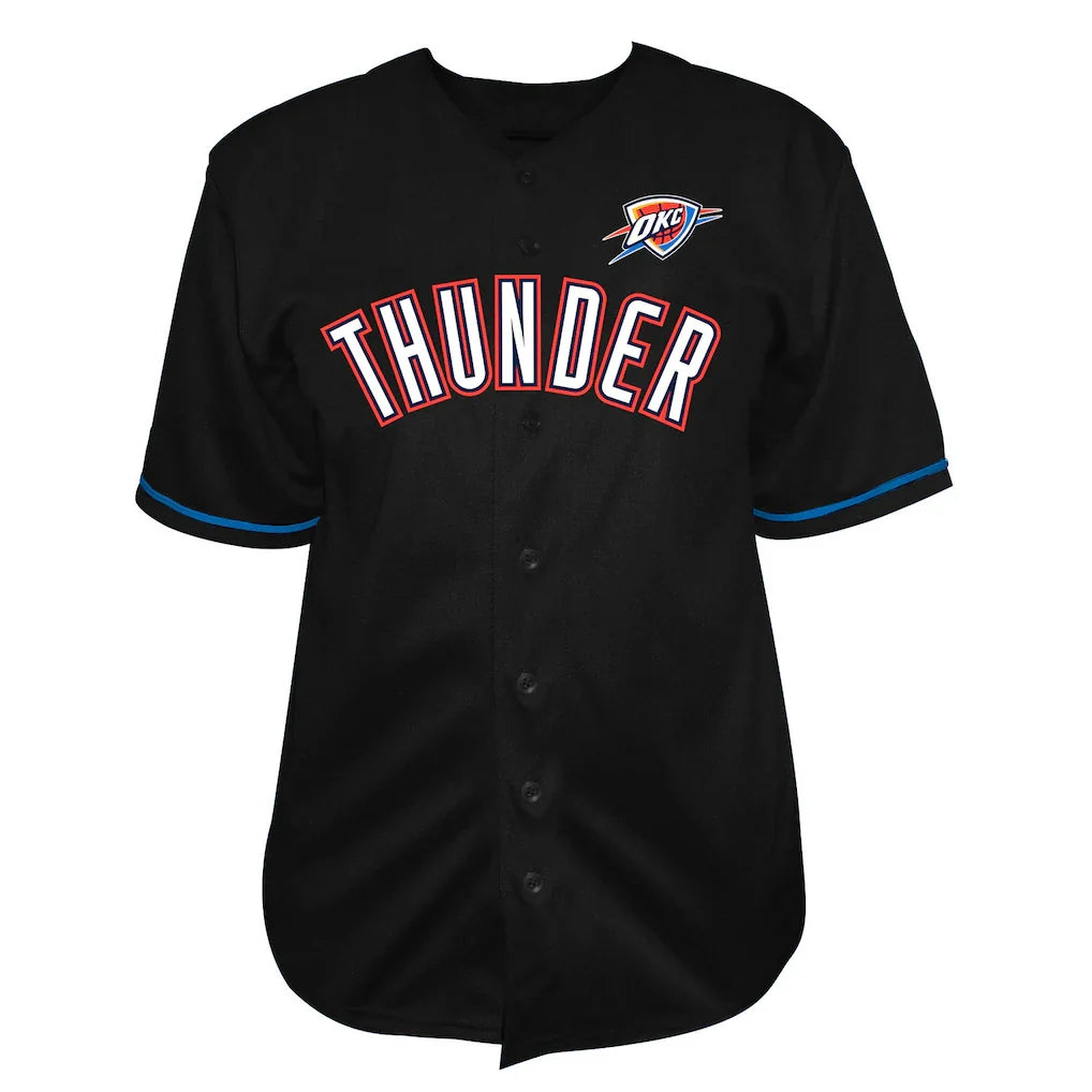 Oklahoma City Thunder Big & Tall Pop Full-Button Jersey - Black