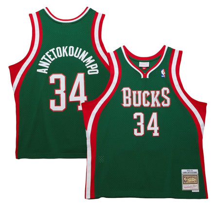 Giannis Antetokounmpo Milwaukee Bucks 2013/14 Hardwood Classics - Hunter Green