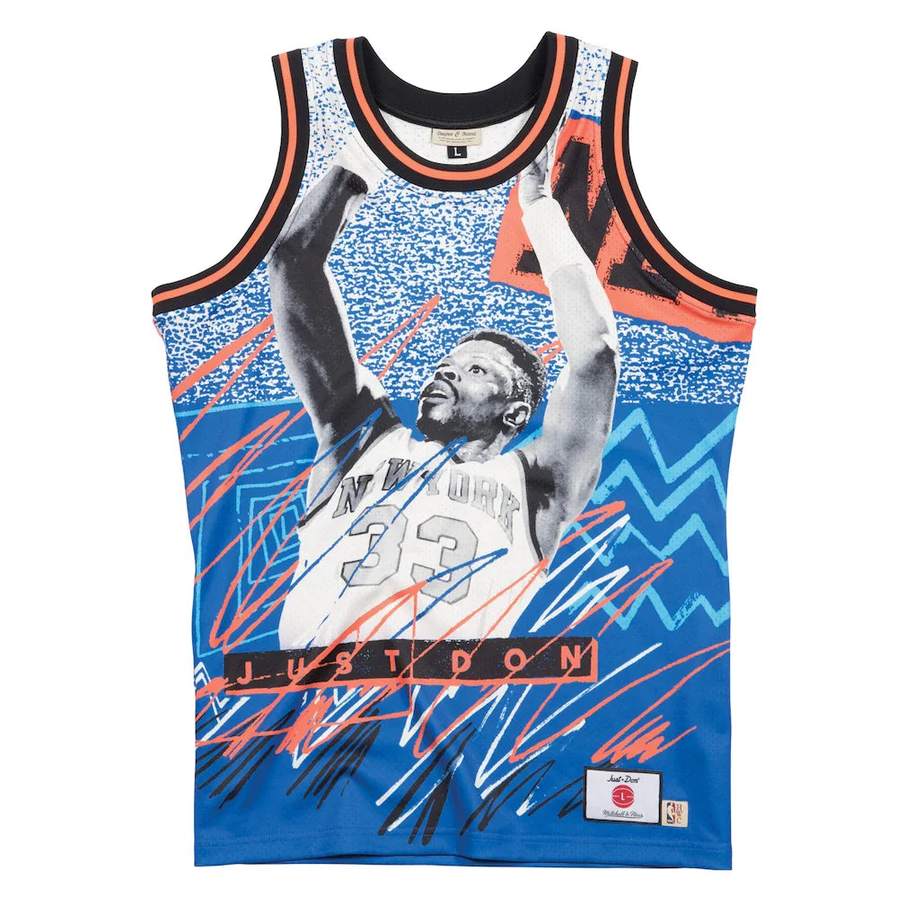 Patrick Ewing New York Knicks x Just Don Hardwood Classics Sublimated Jersey - Royal
