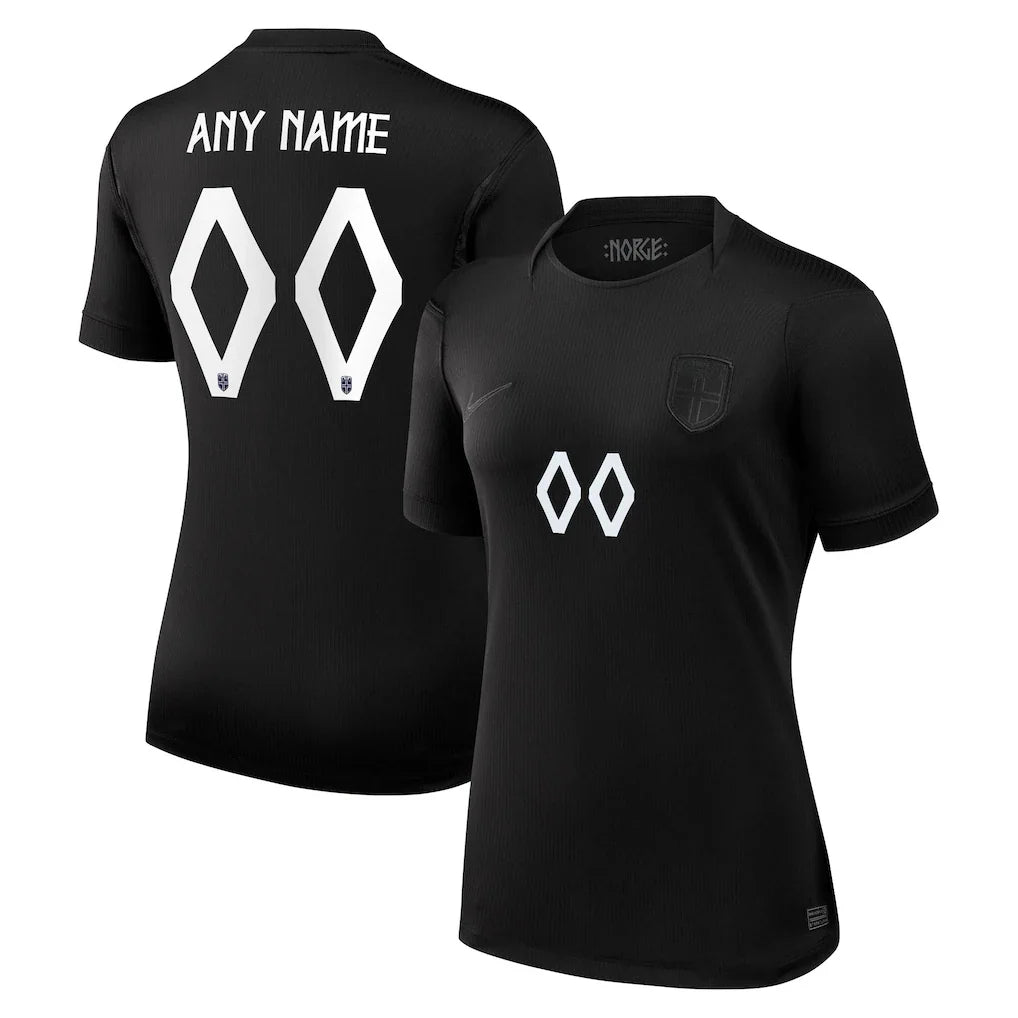 Norway National Team Nike Women's 2026 Away Stadium Custom Jersey - Black