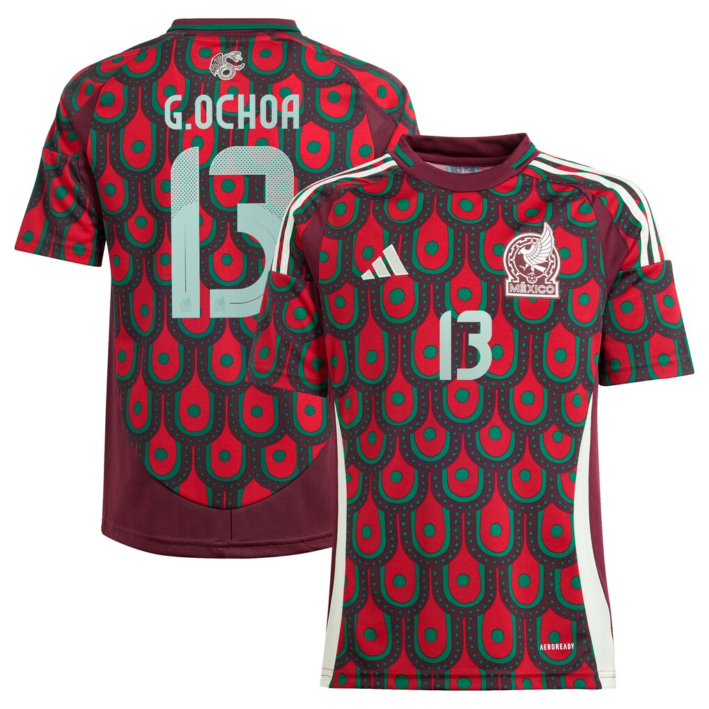 Guillermo Ochoa Mexico National Team adidas Youth 2024 Home Player Jersey - Burgundy