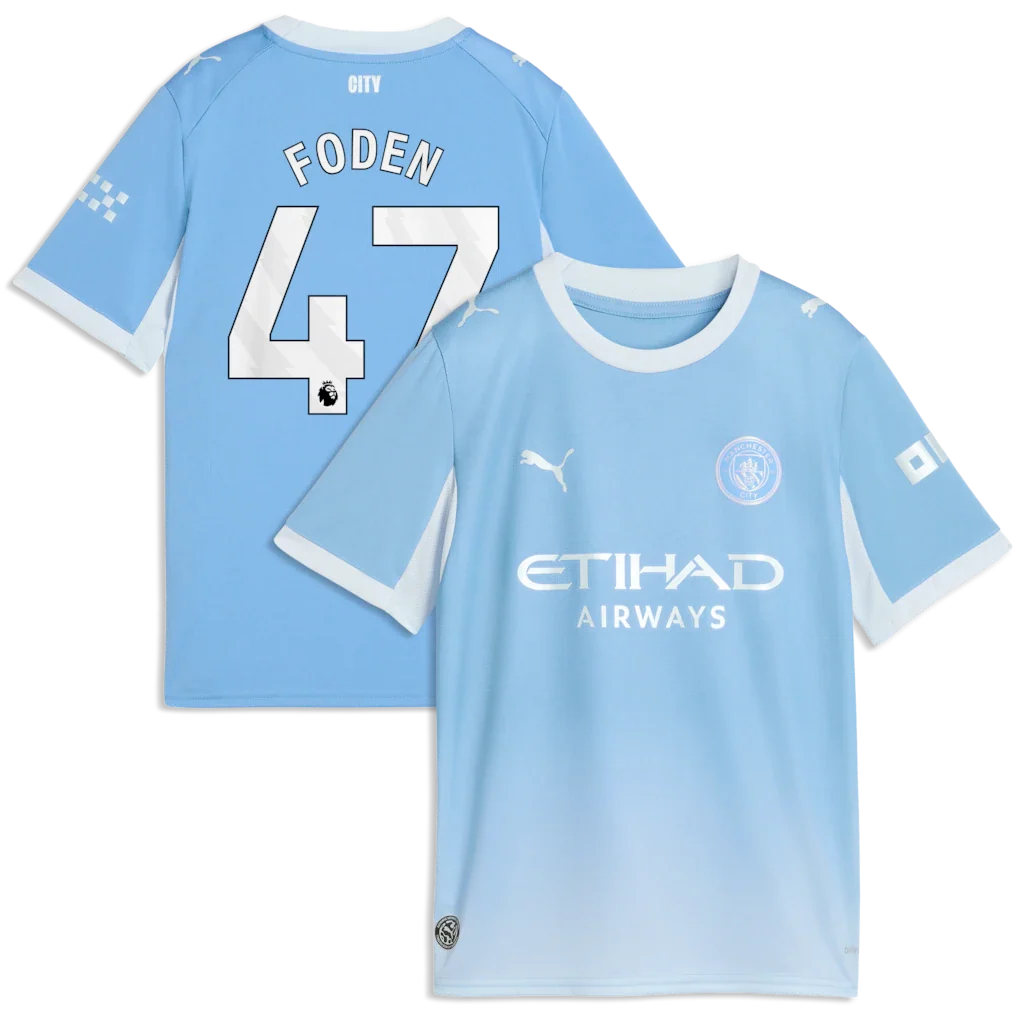Phil Foden Manchester City Puma Youth 2026/27 Home Jersey - Light Blue