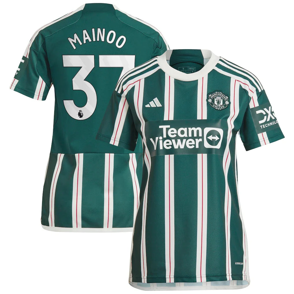 Kobbie Mainoo Manchester United adidas Women's 2023/24 Away Player Jersey - Green