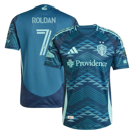 Cristian Roldan Seattle Sounders FC 2025 The Salish Sea Kit On-Field - Blue