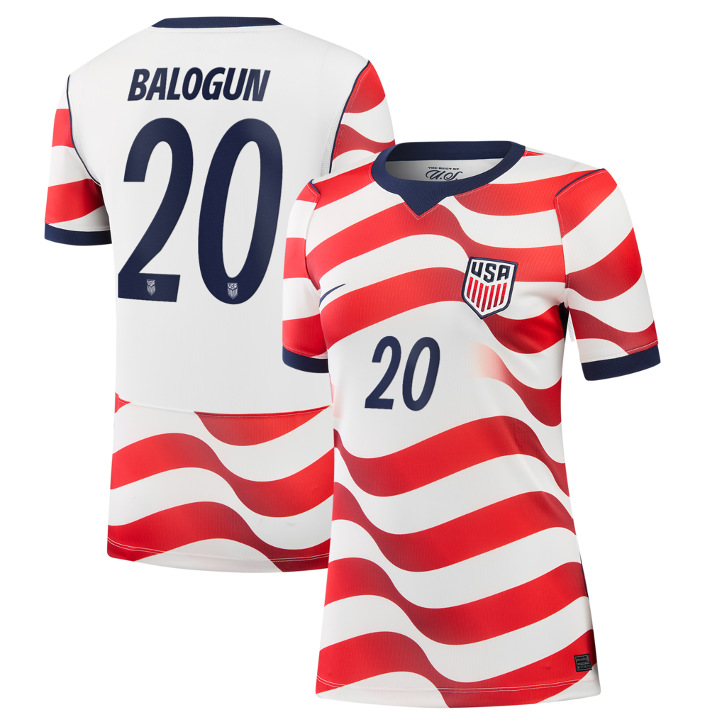 Folarin Balogun #20 USMNT Nike Women's 2026 Home Stadium Jersey - White