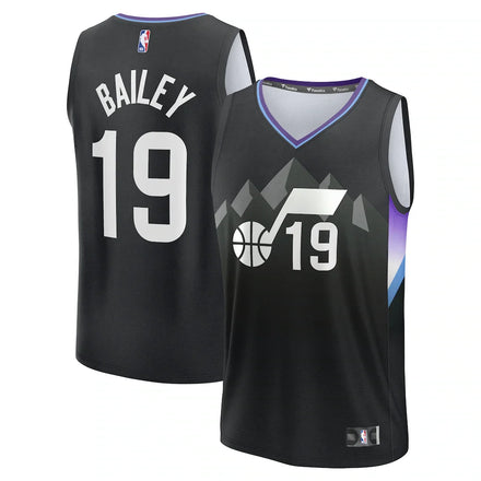 Ace Bailey Utah Jazz Fanatics 2025 NBA Draft First Round Pick Fast Break Jersey - Statement Edition - Black