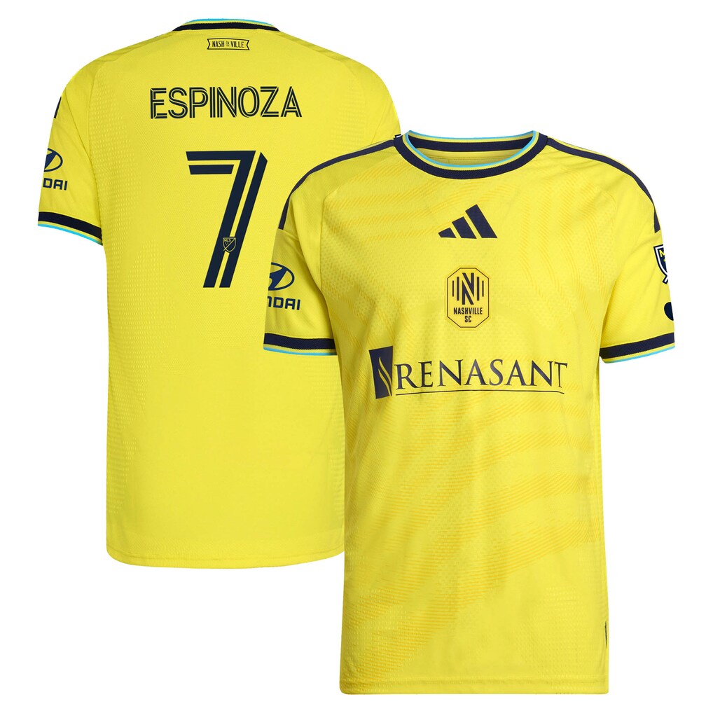 Cristian Espinoza Nashville SC 2026 The Reverb Kit On-Field Patch Jersey - Yellow