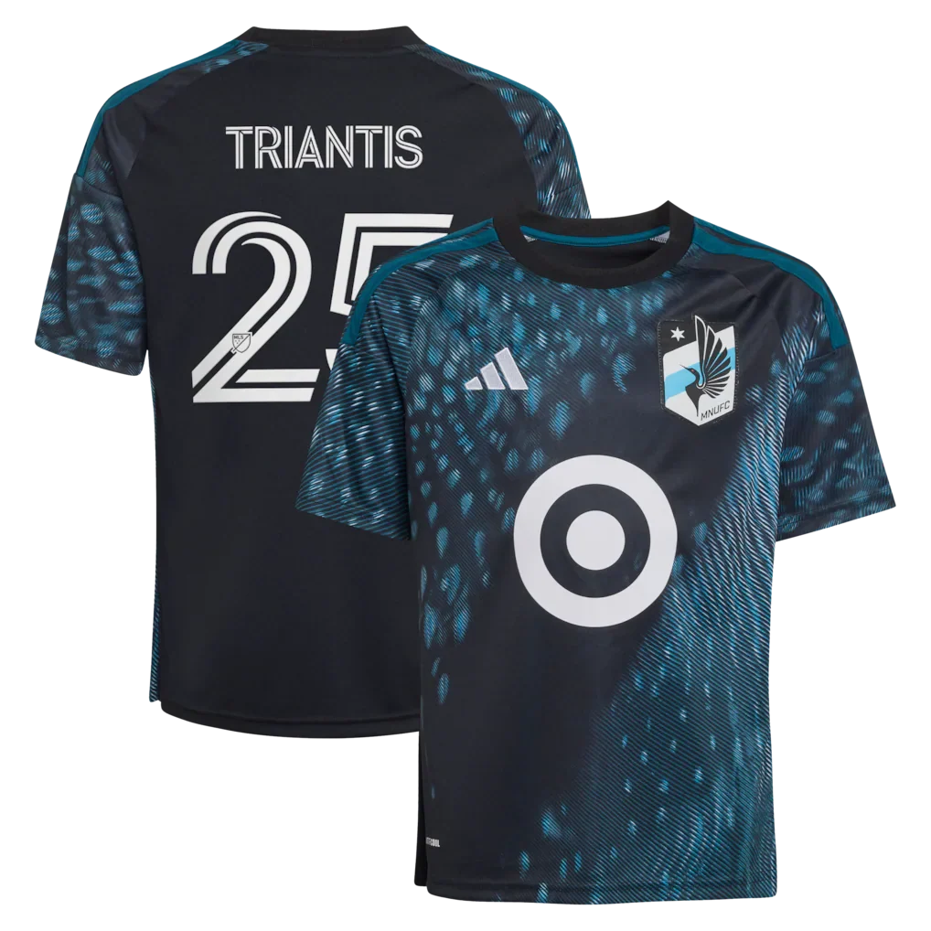 Nectarios Triantis Minnesota United FC adidas Youth 2026 The Decade Kit Jersey - Black