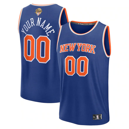 New York Knicks 2026 NBA Finals Patch Custom Jersey - Icon Edition - Blue