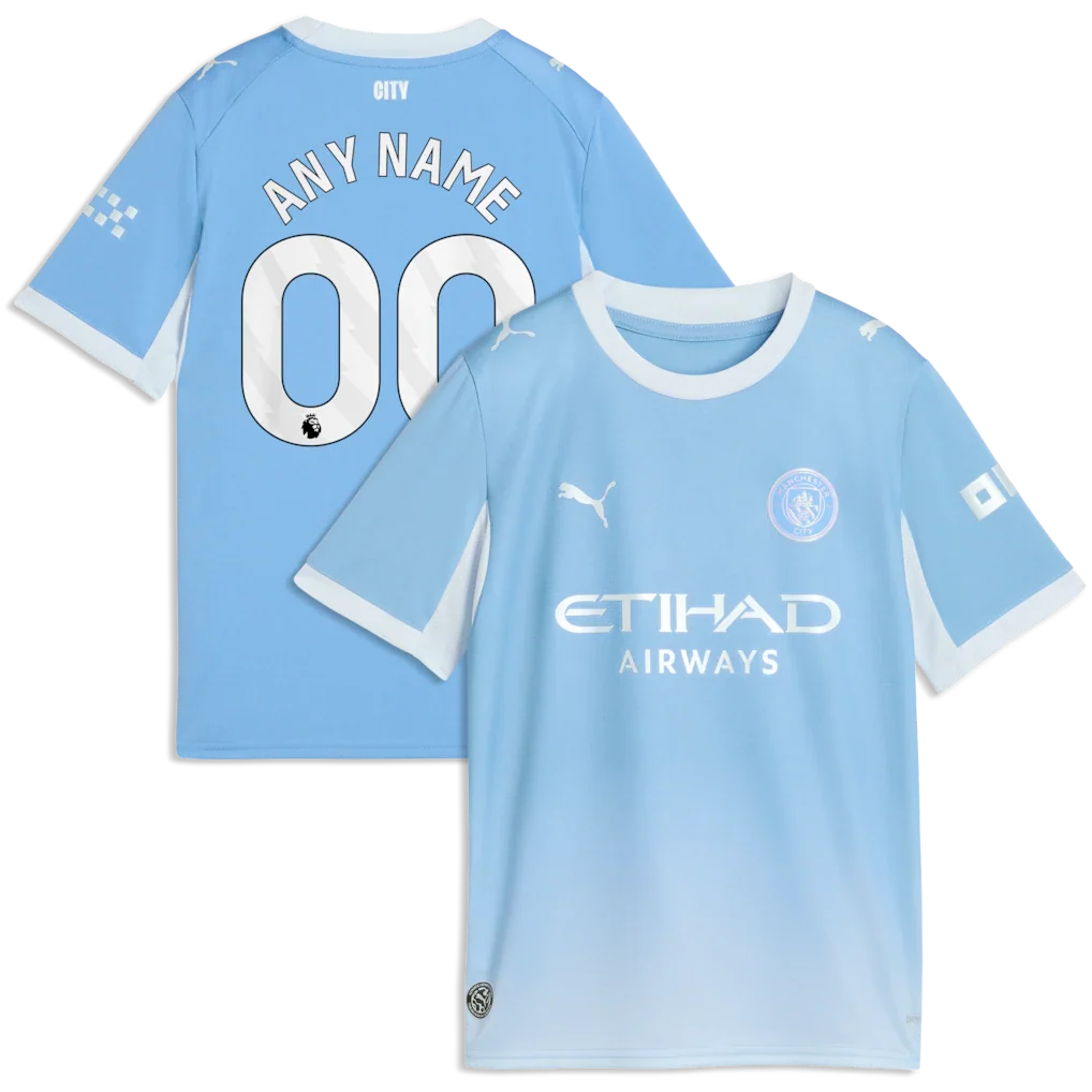 Manchester City Puma Youth 2026/27 Home Custom Jersey - Light Blue