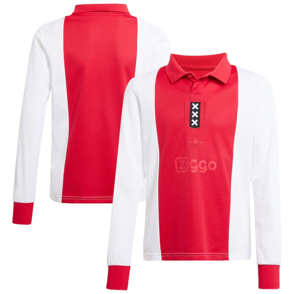 Ajax adidas Youth 125th Anniversary Long Sleeve Jersey - White