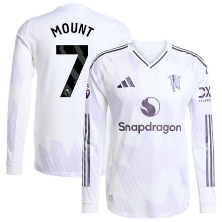 Mason Mount Manchester United 2025/26 Away Long Sleeve Player Jersey - White