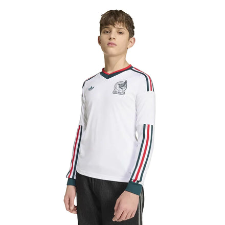 Mexico National Team adidas Youth 2026 Away Long Sleeve Jersey - White